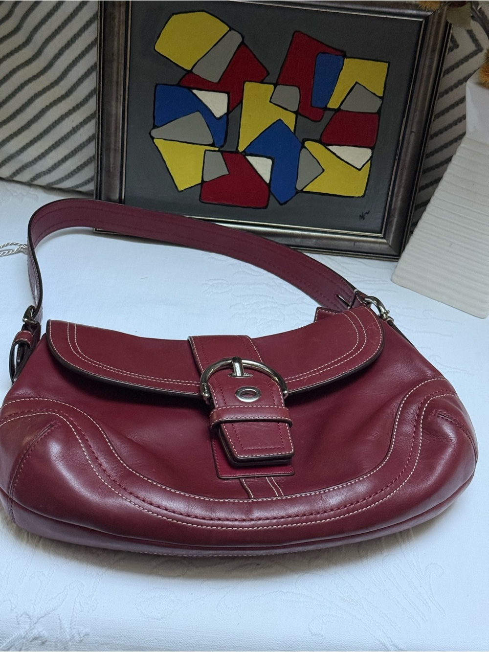 Coach Y2K SoHo Leather Shoulder Bag with Buckle